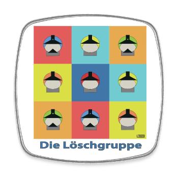 Die Löschgruppe Pop Art Grid - Feuerwehr - Viereckiger Kühlschrankmagnet - Weiß - Vorne