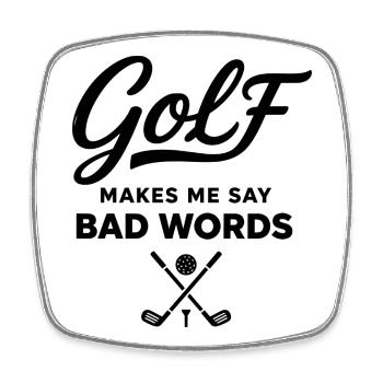 Golf and Swear Words: The Golfer's Humour - Square fridge magnet - white - Front