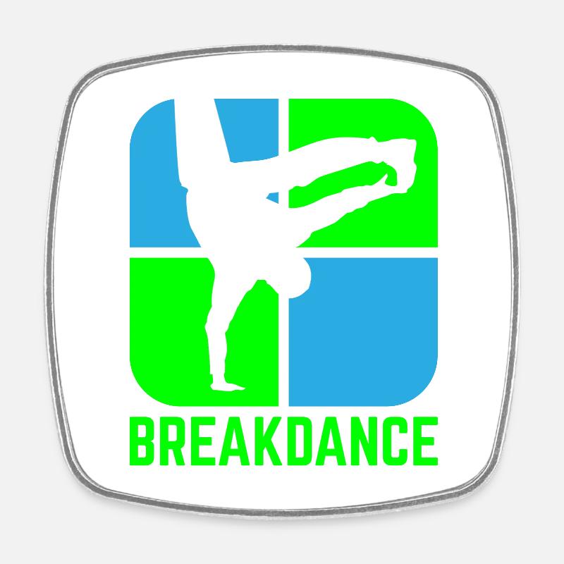 Breakdance - Viereckiger Kühlschrankmagnet - Weiß