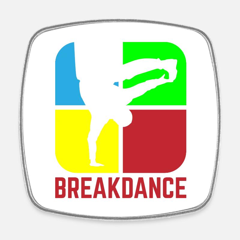 Breakdancing - Square fridge magnet - white