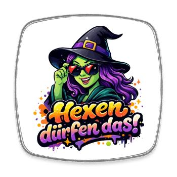 hexe-cool - Viereckiger Kühlschrankmagnet - Weiß - Vorne