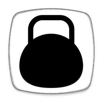 Kettle bell - Square fridge magnet - white - Front