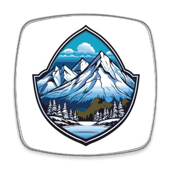 Montagnes - Magnet carré - blanc - Devant