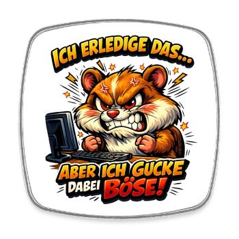 Ich mach das Hamster - Viereckiger Kühlschrankmagnet - Weiß - Vorne