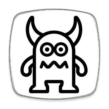 monster - Square fridge magnet - white - Front