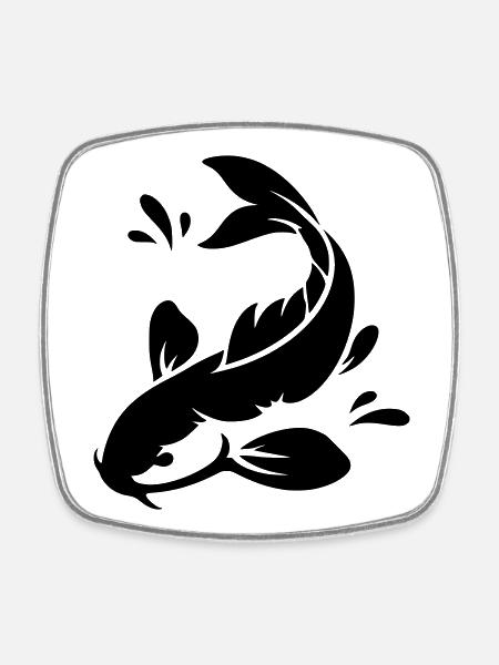 Koi - Viereckiger Kühlschrankmagnet - Weiß