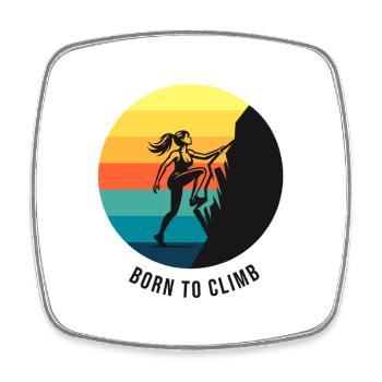 Climbing Girl Born to Climb Rainbow Bouldering - Square fridge magnet - white - Front