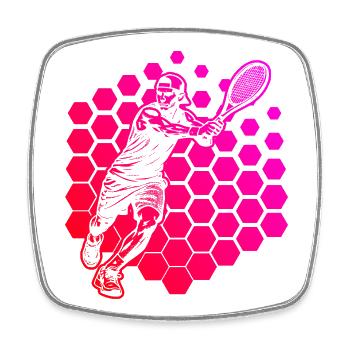 Idée cadeau pour un tennis avec tennis - Magnet carré - blanc - Devant