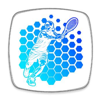 Idée cadeau pour un tennis avec tennis - Magnet carré - blanc - Devant