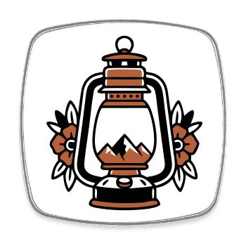 Lantern Mountains Vintage Coat of Arms - Square fridge magnet - white - Front