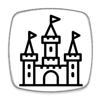 Burg - Viereckiger Kühlschrankmagnet - Weiß - Vorne