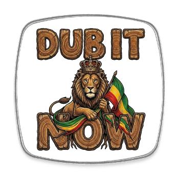 Dub It Now Holz Reggae - Viereckiger Kühlschrankmagnet - Weiß - Vorne