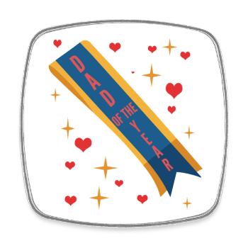 Father of the Year Badge - Square fridge magnet - white - Front
