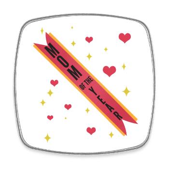 Mom of the Year Ribbon - Square fridge magnet - white - Front