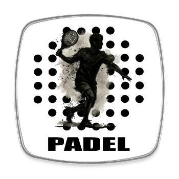 Padel - Magnet carré - blanc - Devant