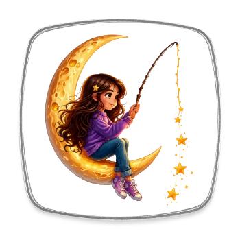 Sunfisherwoman Stars - Square fridge magnet - white - Front
