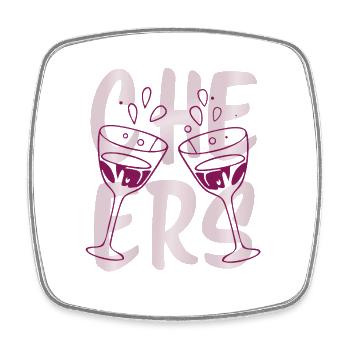 Cheers Wine Glass Party Fun Girls Night Apparel - Viereckiger Kühlschrankmagnet - Weiß - Vorne