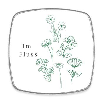 Yoga Spruch im Fluss, Blumen Design - Viereckiger Kühlschrankmagnet - Weiß - Vorne
