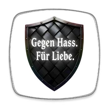 Gegen Hass Für Liebe Schild Statement - Viereckiger Kühlschrankmagnet - Weiß - Vorne