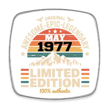 Mai 1977 - Mai 1977 - Viereckiger Kühlschrankmagnet - Weiß - Vorne