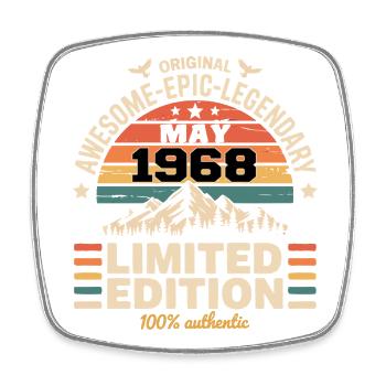 Mai 1968 - May 1968 - Magnet carré - blanc - Devant