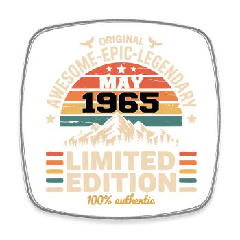 May 1965 - May 1965 - Square fridge magnet - white - Front