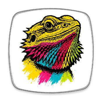 Dragon Barbu Pop Art Style Urbain Coloré - Magnet carré - blanc - Devant