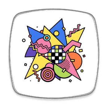 Abstract Geometric Pattern 90s Style - Square fridge magnet - white - Front