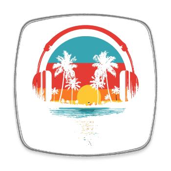Beach Summer Palm Tree - Square fridge magnet - white - Front