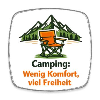 Camping: Wenig Komfort, viel Freiheit - Viereckiger Kühlschrankmagnet - Weiß - Vorne