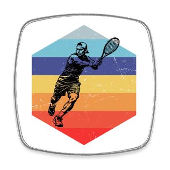 Idée cadeau pour un tennis avec tennis - Magnet carré - blanc - Devant