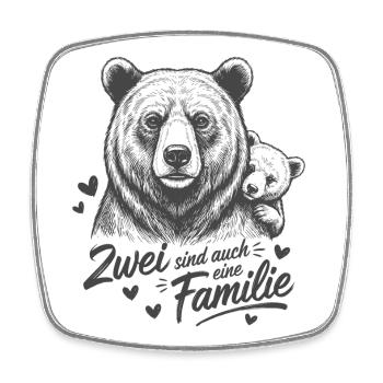 Bear Dad & Child Baby – Two Are Also a Family - Square fridge magnet - white - Front