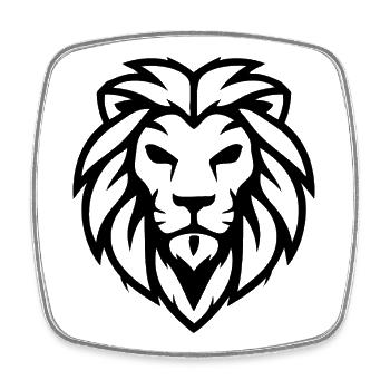 Lion orange Netherlands - Square fridge magnet - white - Front