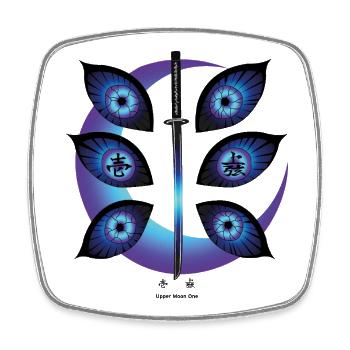 Nachtklinge Neon Augen - Viereckiger Kühlschrankmagnet - Weiß - Vorne