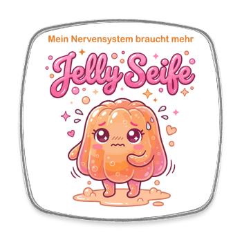 Jelly Seife Nervensystem Humor Design - Viereckiger Kühlschrankmagnet - Weiß - Vorne