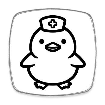 Krankenschwester - Viereckiger Kühlschrankmagnet - Weiß - Vorne