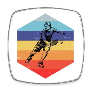 Pickleball Community Gift Idea for Father's Day - Square fridge magnet - white - Front