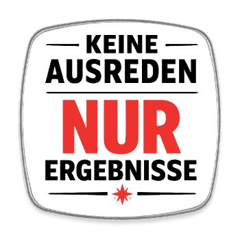 Keine Ausreden Nur Ergebnisse Statement Kraft - Viereckiger Kühlschrankmagnet - Weiß - Vorne