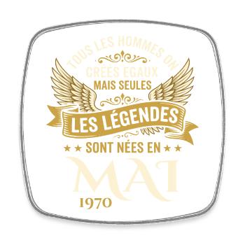 Anniversaire Mai 1970 - Magnet carré - blanc - Devant