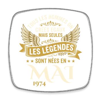 Anniversaire Mai 1974 - Magnet carré - blanc - Devant