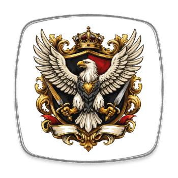 Imperial Eagle with Crown and Swords - Square fridge magnet - white - Front