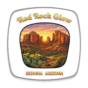 Sedona Arizona Red Rock Sunset - Square fridge magnet - white - Front