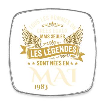Anniversaire Mai 1983 - Magnet carré - blanc - Devant