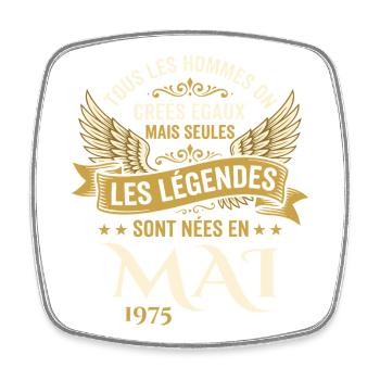 Anniversaire Mai 1975 - Magnet carré - blanc - Devant