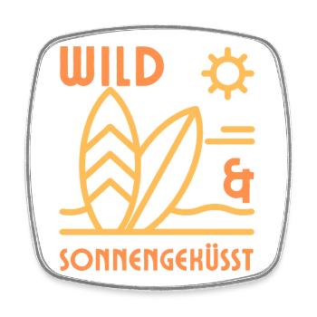 Sonnengeküsst Shirt – Sommer Strand Surf Urlaub  - Viereckiger Kühlschrankmagnet - Weiß - Vorne