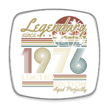 1976 Jahrgang Geburtstag Vintage Retro Geschenk - Viereckiger Kühlschrankmagnet - Weiß - Vorne