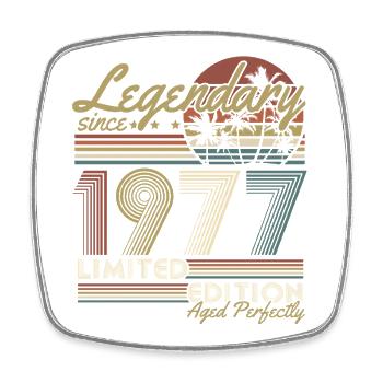 1977 Vintage Birthday Vintage Retro Gift - Square fridge magnet - white - Front
