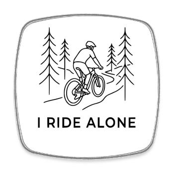 Mountainbike I Ride Alone MTB Radfahrer - Viereckiger Kühlschrankmagnet - Weiß - Vorne