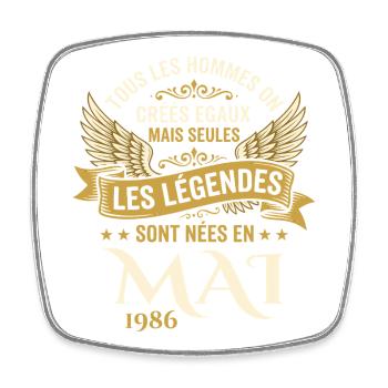 Anniversaire Mai 1986 - Magnet carré - blanc - Devant