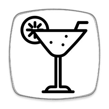 cocktail - Magnet carré - blanc - Devant